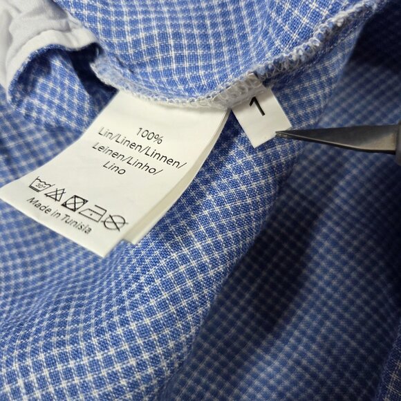 Mes Soeurs Et Moi Dress Womens Small Blue Linen Sleeveless V Neck A Line Midi - Picture 9 of 9